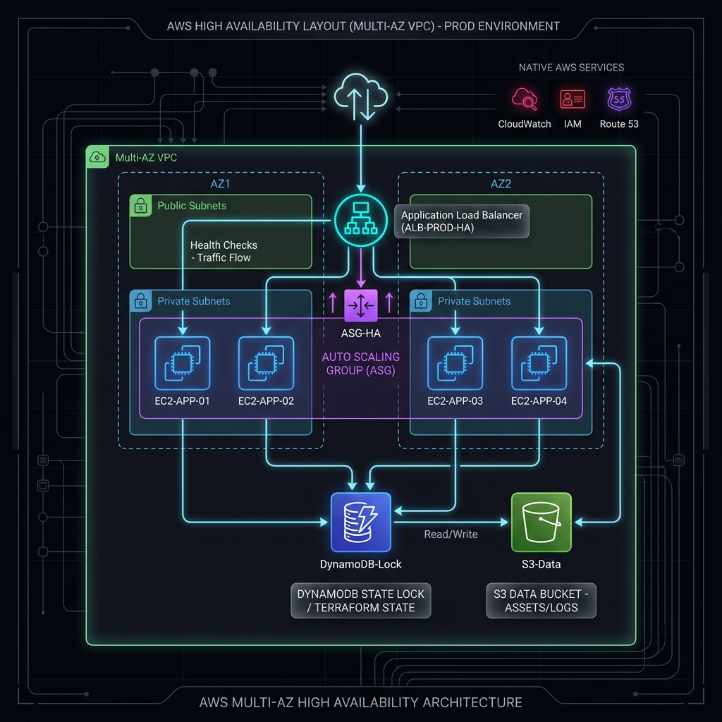 Enterprise AWS High Availability Architecture Diagram